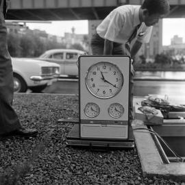 Seiko Clock installation, Alfred Street Circular Quay, 1971