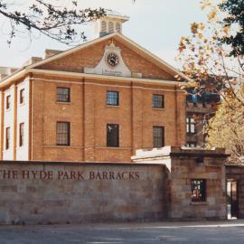 Hyde Park Barracks, southern end of Macquarie Street at Queens Square, 1986