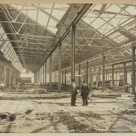 Print - Interior of City Municipal Vegetable Market Building Number 1 in Hay Street Haymarket, 1909