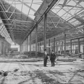 Print - Construction of the City Municipal Vegetable Market Building Number 1 in Haymarket, circa 1909