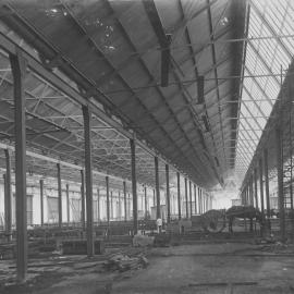 Print - Construction of the City Municipal Vegetable Market Building Number 1 in Haymarket, circa 1909