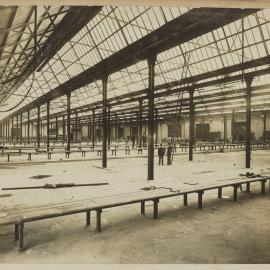 Print - Interior view of City Municipal Vegetable Market Building Number 1, Hay Street Haymarket, 1909