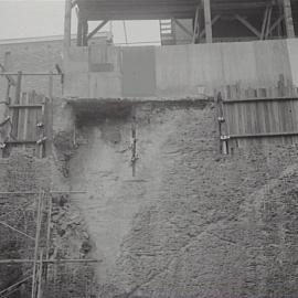 Construction site shoring, College Street Darlinghurst, 1971