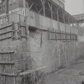 Construction site shoring, College Street Darlinghurst, 1971