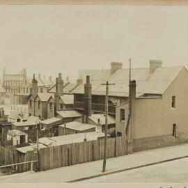 Print - Buildings and backyards along Quay Street Haymarket, 1909