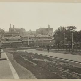 Print - Old Belmore Produce Markets from Central Railway Station, Haymarket, 1909