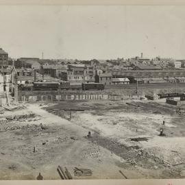 Print - Land clearing for construction of the City Municipal Fruit Market Building Number 3, Quay Lane and Engine Streets Haymarket, 1910