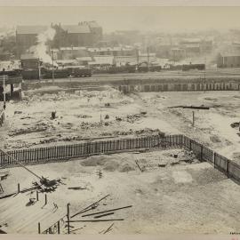 Print - Construction of the City Municipal Fruit Market Building Number 3, Quay Street and Ultimo Road Haymarket, 1910