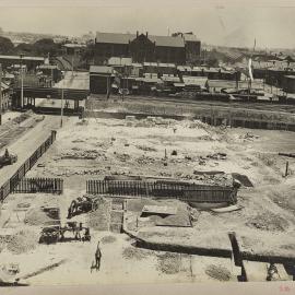 Print - Demolition work for the City Municipal Fruit Market Building Number 3, Quay Street and Ultimo Road Haymarket, 1910