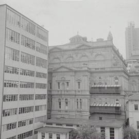 Sydney Town Hall and Block 'A' before demolition, George Street Sydney, 1971
