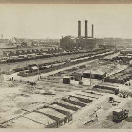 Print - Site clearing for City Municipal Fruit Market Building Number 3, Quay, Matthew and Hay Streets Haymarket, 1910