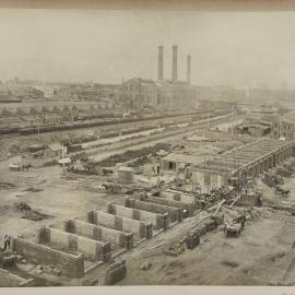 Print - Construction work for the City Municipal Fruit Market Building Number 3, Quay and Hay Streets Haymarket, 1911