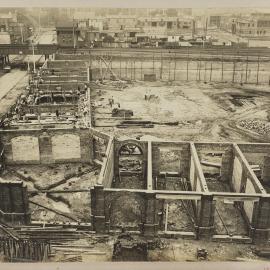 Print - Construction and stall walls, City Municipal Fruit Market Building Number 3, Quay and Hay Streets Haymarket, 1911