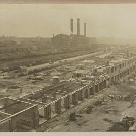 Print - Stall walls and construction at City Municipal Fruit Market Building Number, Quay and Hay Streets Haymarket, 1911