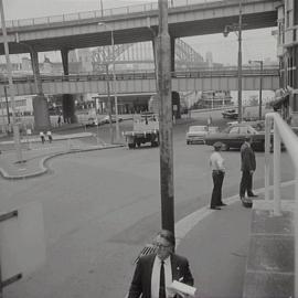 Streetscape and Sydney Opera House site, corner of Albert and Phillip Streets Sydney, 1973