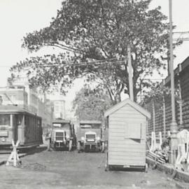 Roadworks in Elizabeth Street Sydney, 1932