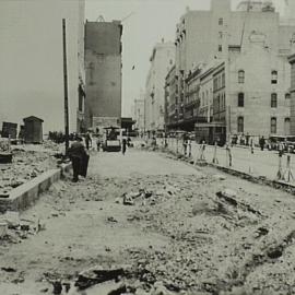 Road workers on Elizabeth Street Sydney, 1933