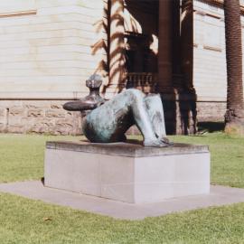 Statue "Reclining Figure" by Henry Moore, Art Gallery Road, The Domain, 1986