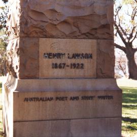Base of Henry Lawson statue, The Domain Sydney, 1986