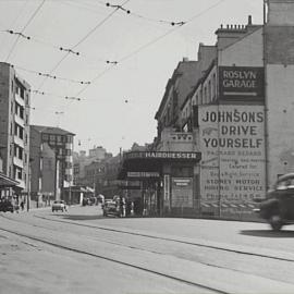 Signage on Bayswater road Potts Point (Kings Cross), 1940