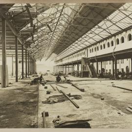 Print - Interior showing construction offices for City Municipal Fruit Market Building Number 3, Hay Street Haymarket, 1911