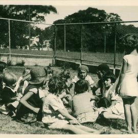 Children at the Moore Park Playground, Moore Park Road and Anzac Parade, Moore Park, 1936