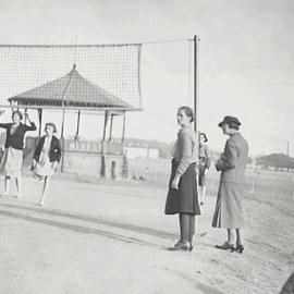 Volley ball game at Moore Park sports fields Moore Park, 1936