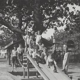 Children on the slide at Moore Park Playground Moore Park, 1936