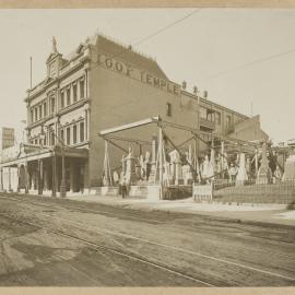 Print - IOOF Temple and Andrews Brothers Monumental Masons, Elizabeth Street Sydney, 1910