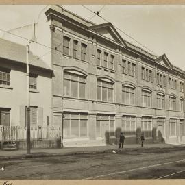 Print - Boarding house and commercial buildings, Elizabeth Street Sydney, 1910