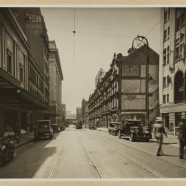 Print - Streetscape with Enmore Flats and Prince Edward Theatre, Elizabeth Street Sydney, 1933