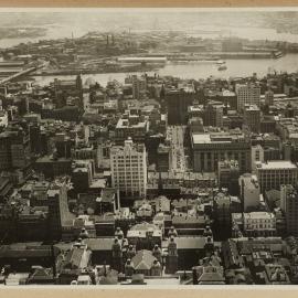 Print - Aerial view of Sydney Central Business District towards Pyrmont Power Station Sydney, 1933