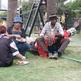 Drummer at the farewell for Auntie Joyce Ingram, Eveleigh Street Redfern, 2004