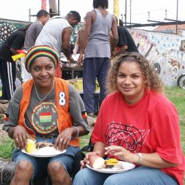 Two guests at the farewell to Auntie Joyce Ingram, Eveleigh Street Redfern, 2004