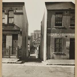 Print - Streetscape, Lower Campbell Street and Garret Lane Surry Hills, 1928