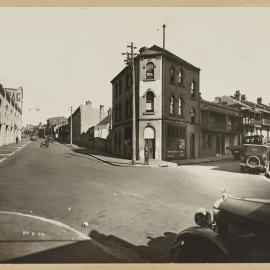 Print - Streetscape from intersection of Brisbane and Goulburn Streets Surry Hills, 1928
