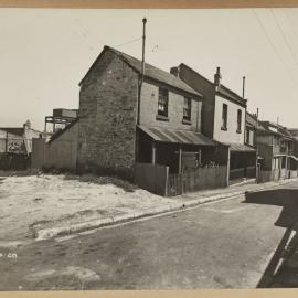 Print - Vacant lot and houses in Poplar Street Surry Hills, 1928