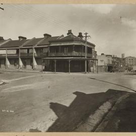 Print - Streetscape with the White Lion Hotel, corner of Riley and Goulburn Streets Surry Hills, 1928