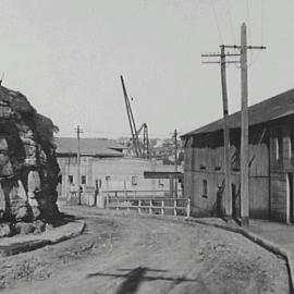 Road surface prior to reconstruction, Bowman Street, Pyrmont, 1932