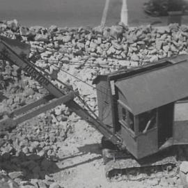 Mechanical digger at work near Bradfield Highway Millers Point, 1941