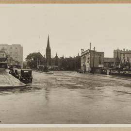 Print - Streetscape with St Benedicts Church, corner of Wattle and Thomas Streets Ultimo, 1937