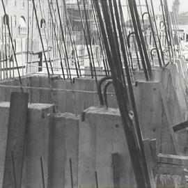 Reinforcement for retaining wall counter forts and facewall, York Street North The Rocks, 1940