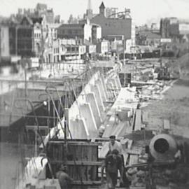 Construction of retaining wall near York Street North The Rocks 1941