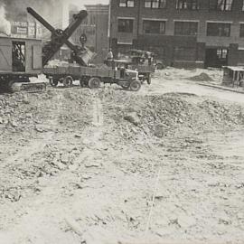 Excavation in progress, Brisbane Street area resumption Surry Hills, 1928