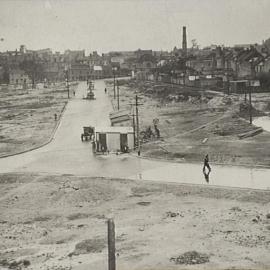 Garrett Street construction, Brisbane Street area resumption, Surry Hills, 1929