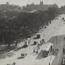 Traffic on Parramatta Road Glebe, 1930