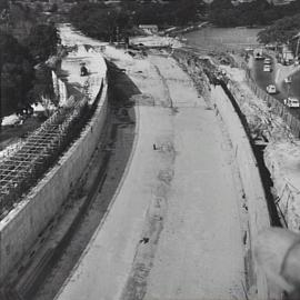 Cahill Expressway construction, Macquarie Street Sydney, 1961