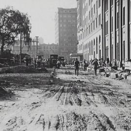 Road reconstruction, Carrington Street Sydney, 1932