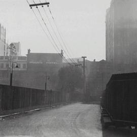 Road prior to reconstruction, Carrington Street Sydney, 1932