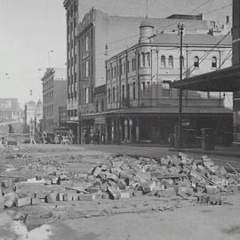 Road works on Castlereagh Street Haymarket, 1932